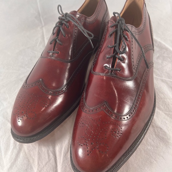 Vintage JOHNSTON MURPHY ARISTOCRAT Oxford Burgundy Leather Made in USA 91/2US - Picture 3 of 11